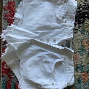 White denim shorts